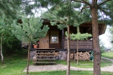 Rąstinis namukas ant kalno