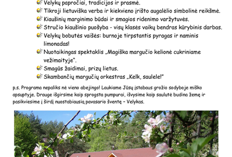 Edukacinė programa moksleiviams "Vaikų Velykėlės"